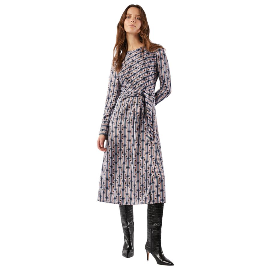 Abito midi in raso a fantasia Penny Black | 2421226063200002